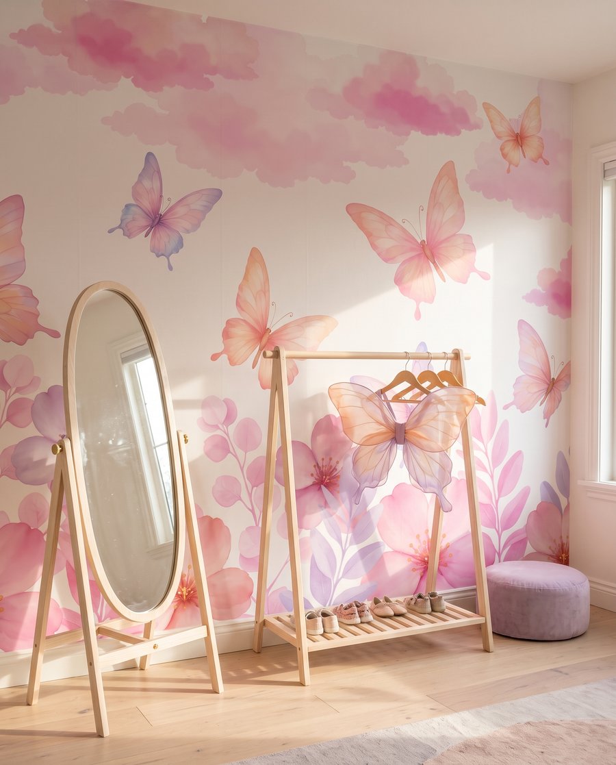 Butterflies Among Petals in an interior