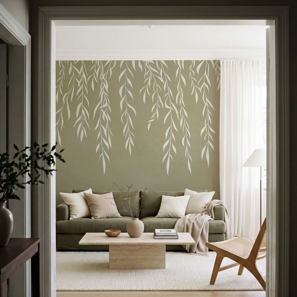 Hanging Willow Silhouettes in an interior