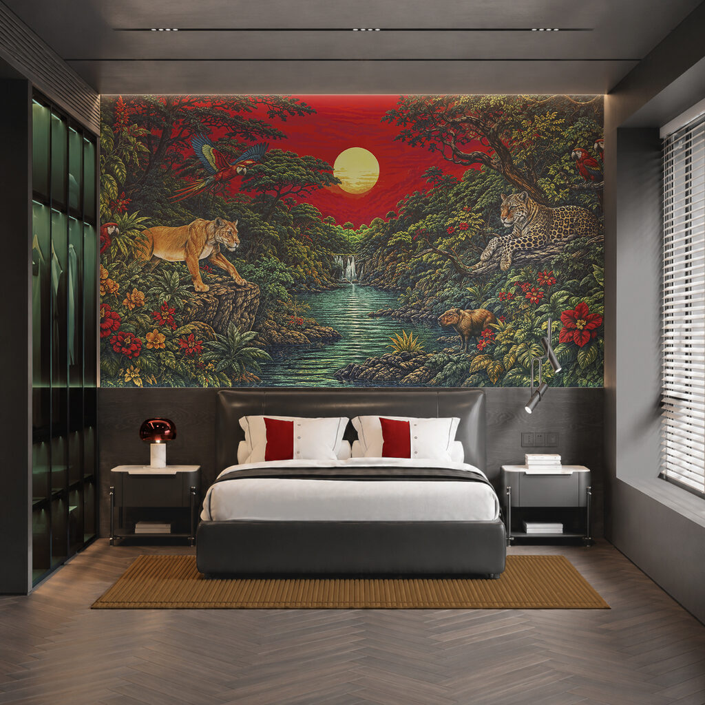 Tiger by the Falls in an interior