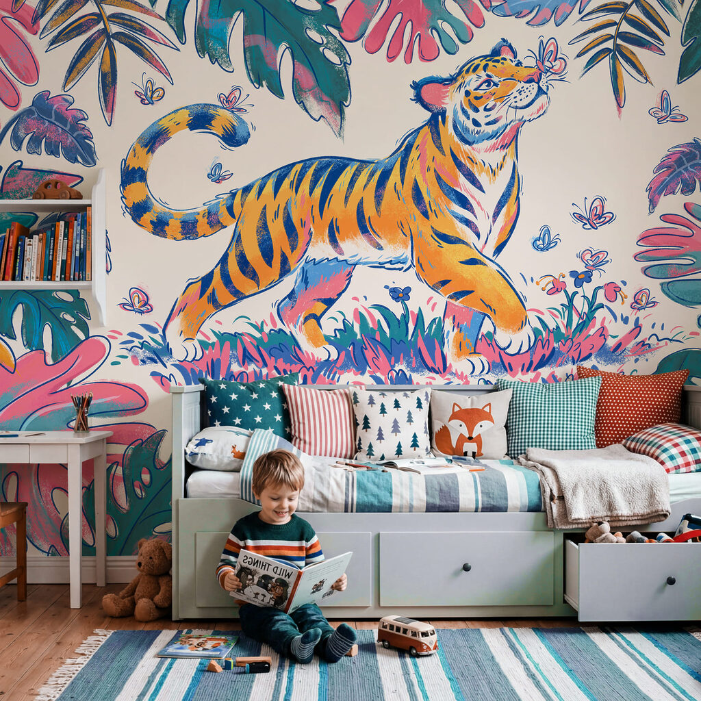 Tigers in the Jungle in an interior