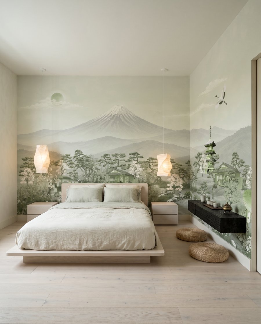 Cranes in the Mountains in an interior