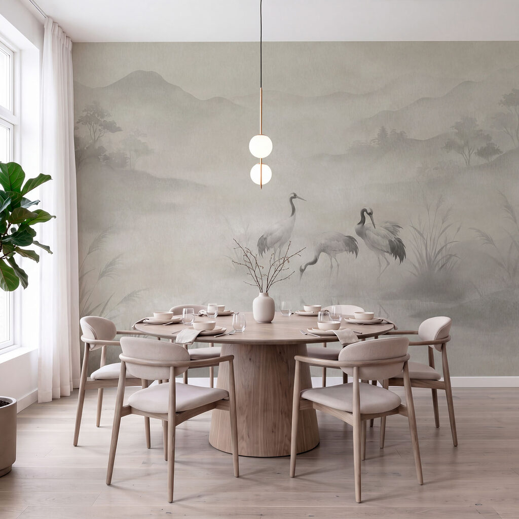 Cranes in the Mist — interior 1