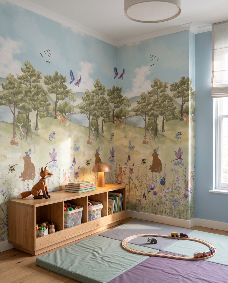 Woodland friends among meadow flowers — interior 2