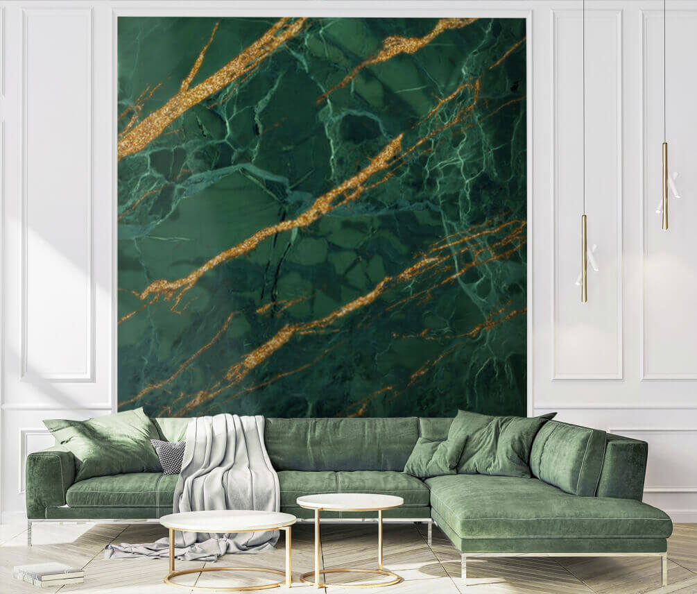 Gold veins on green — interior 1