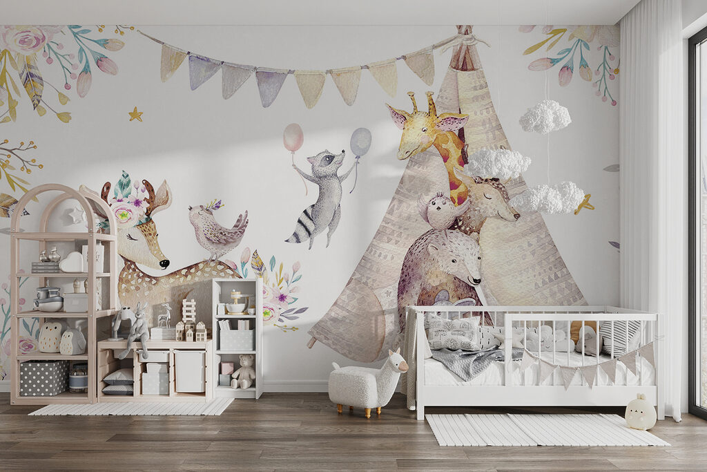 Tipi with woodland friends — interior 3
