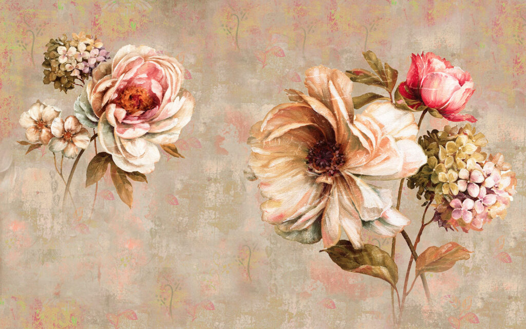 Old roses on paint — full design