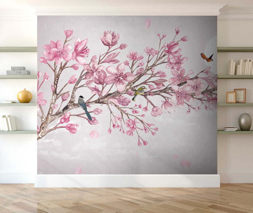 Birds on blossom, moonlight — interior 7
