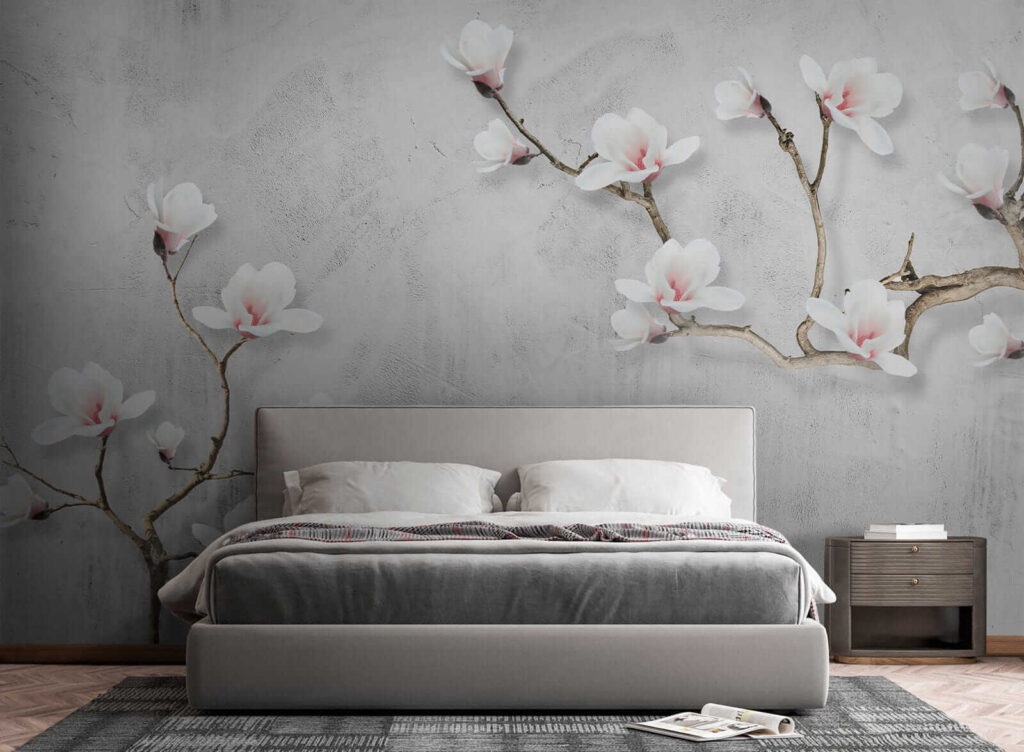 White blossom on grey — interior 4