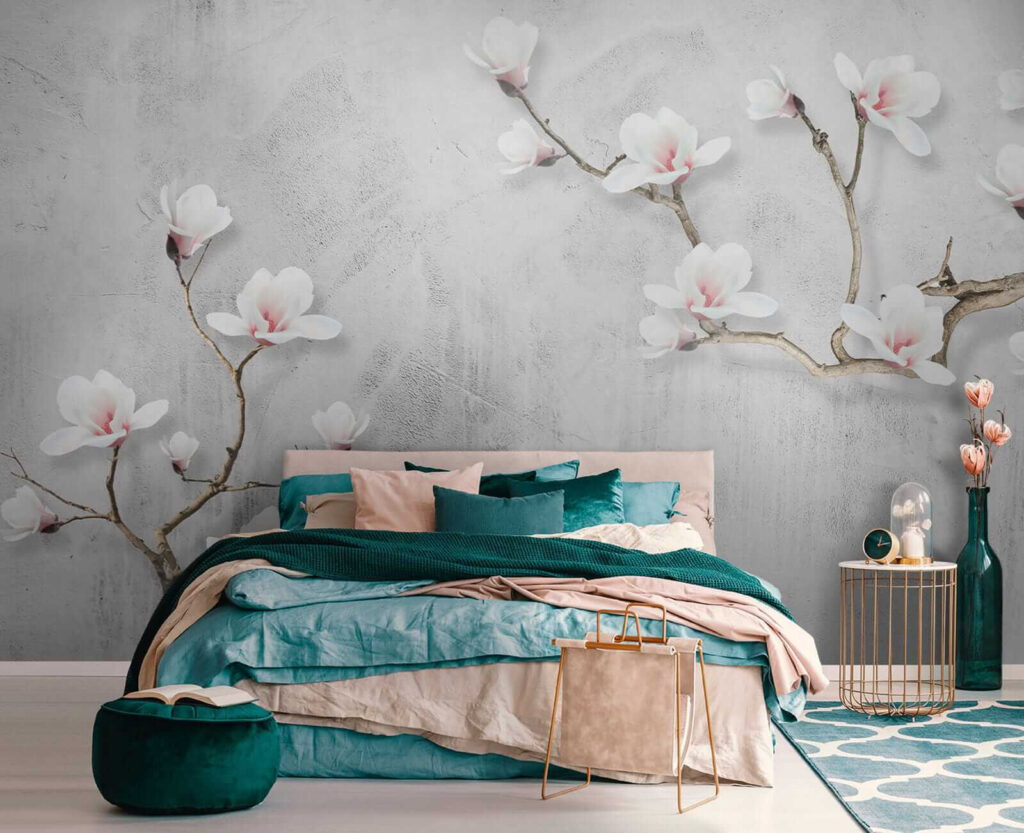 White blossom on grey — interior 5