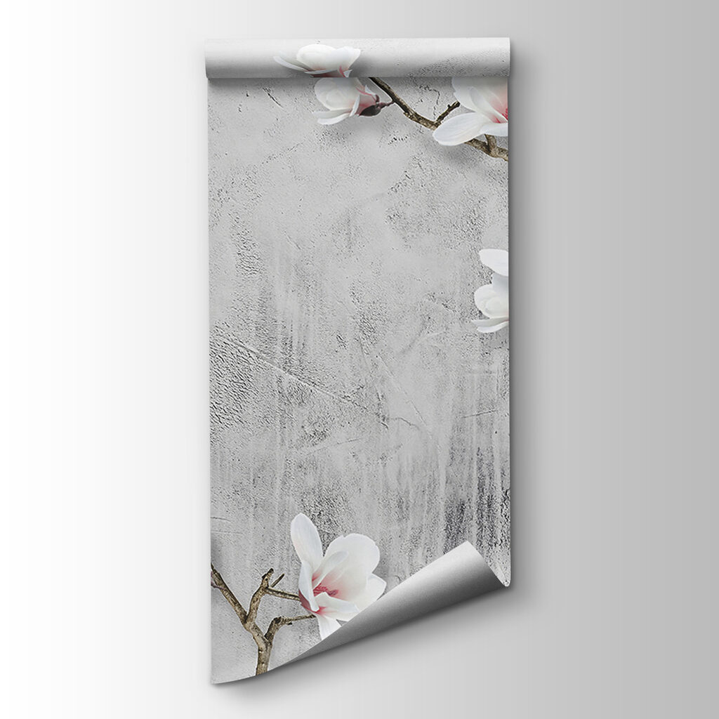 White blossom on grey — product view