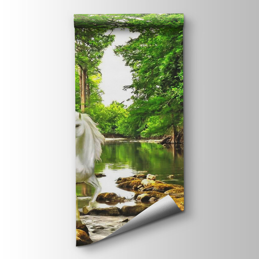 White horses, forest stream — product view