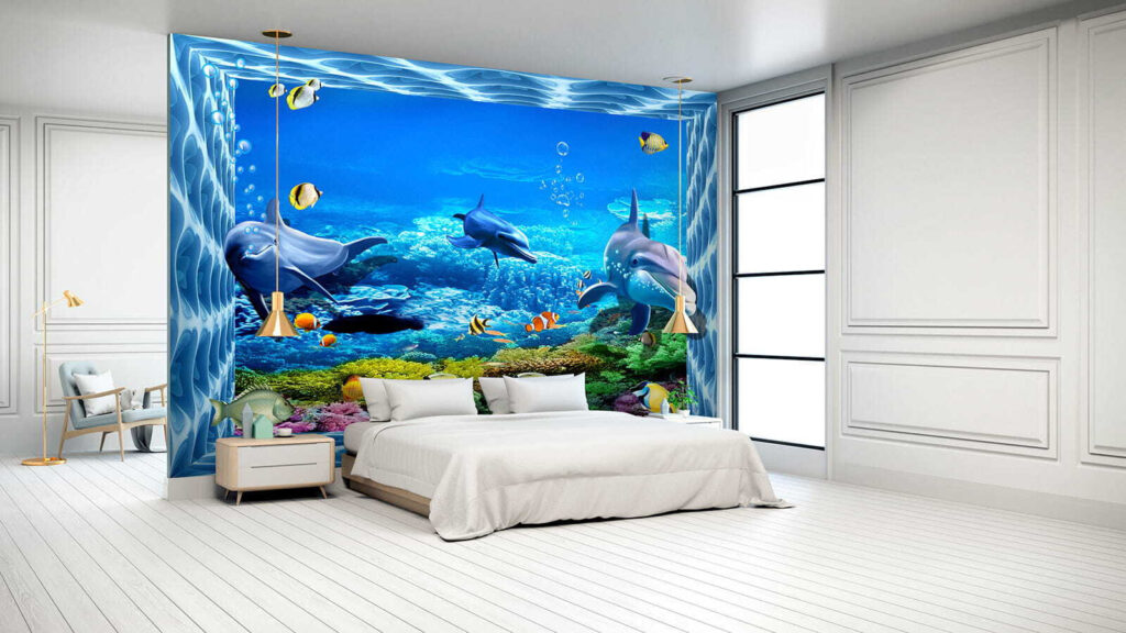 Dolphins, underwater view — interior 2