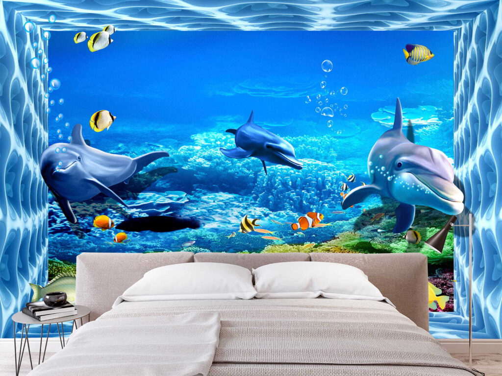 Dolphins, underwater view — interior 3