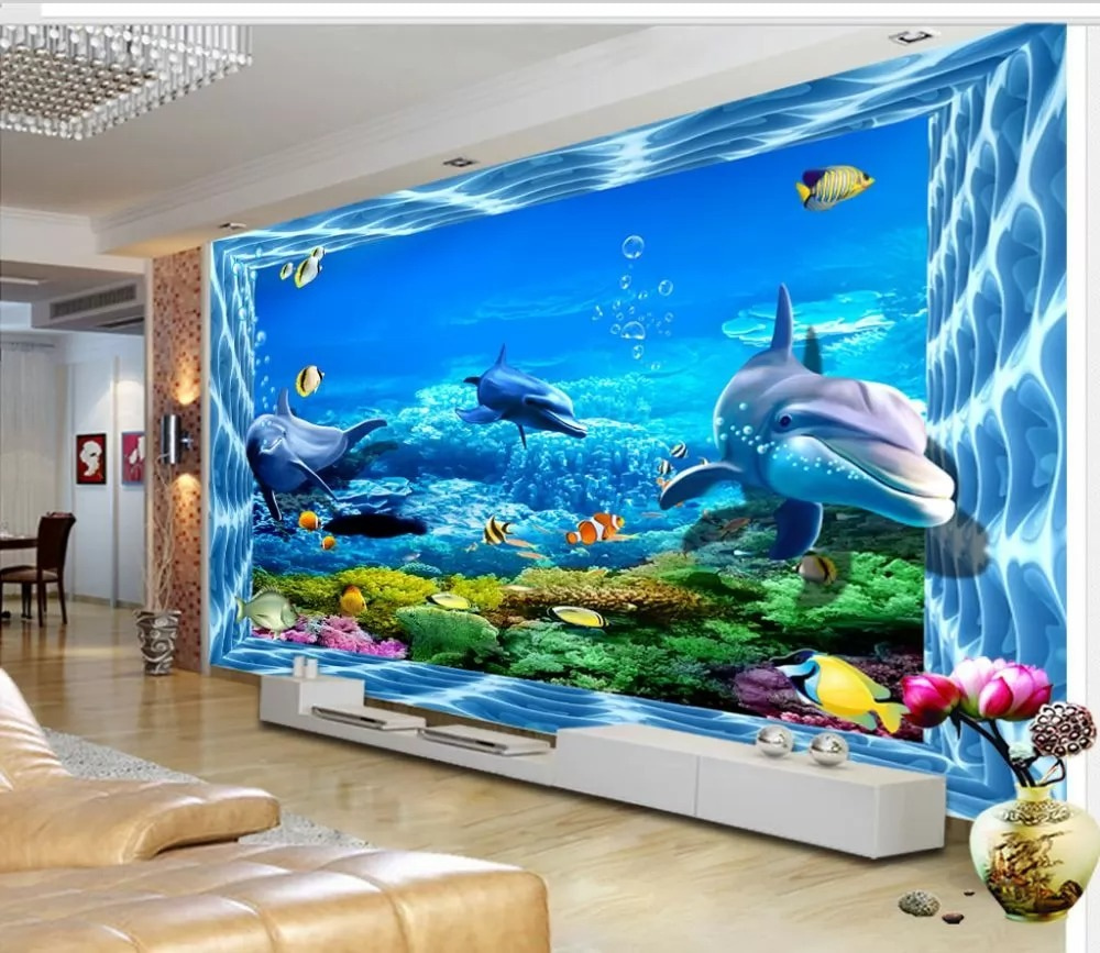 Dolphins, underwater view — interior 1