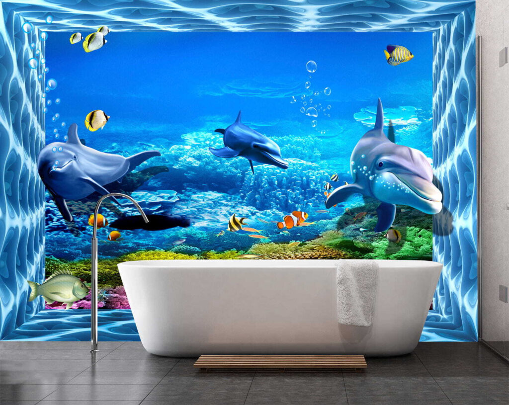 Dolphins, underwater view — interior 5