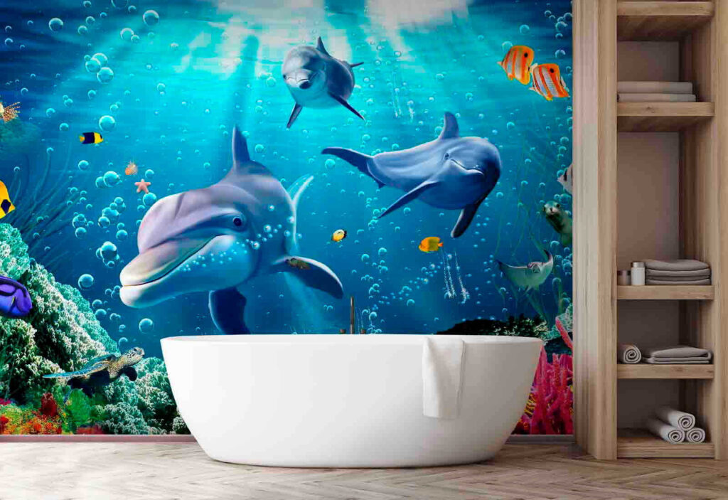 Dolphins in bright water — interior 3