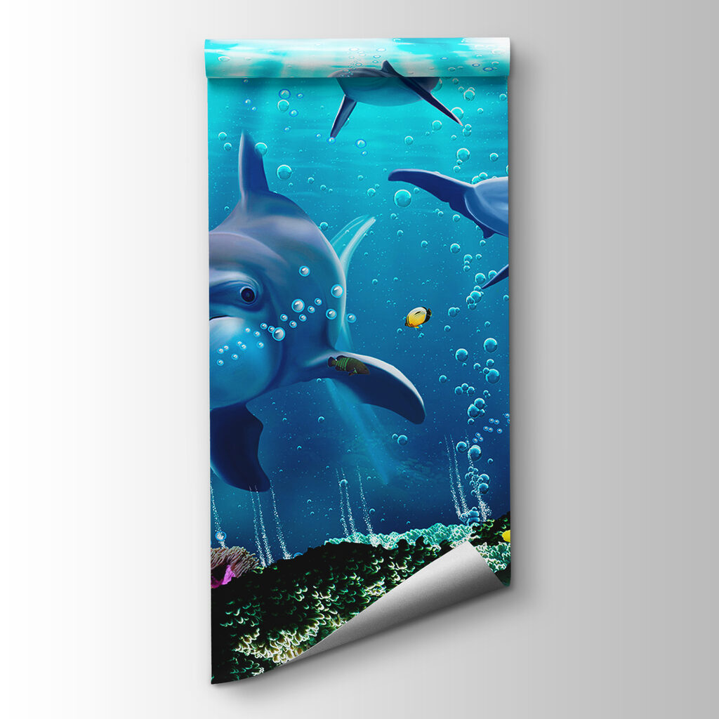 Dolphins in bright water — product view