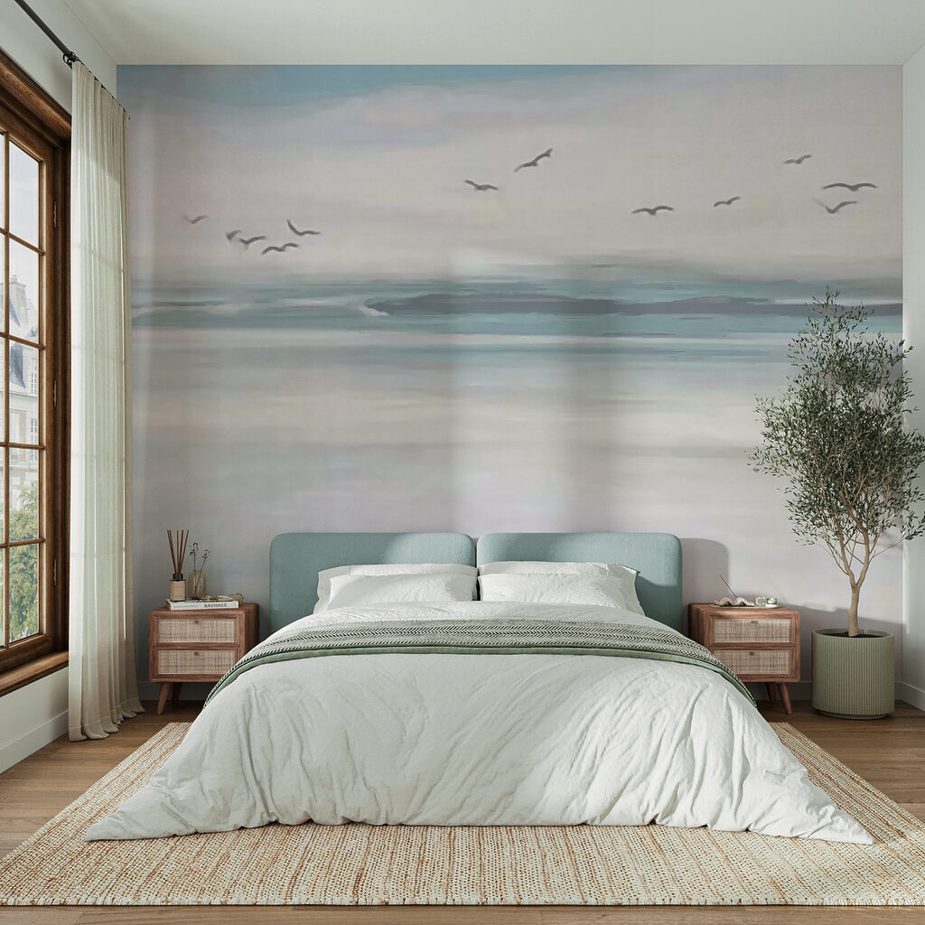 Birds above pale sea — interior 4