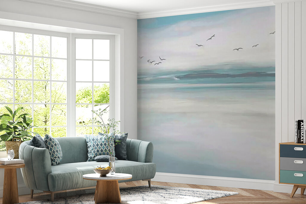 Birds above pale sea — interior 2