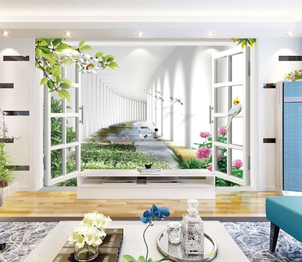 Flower garden, white columns — interior 1