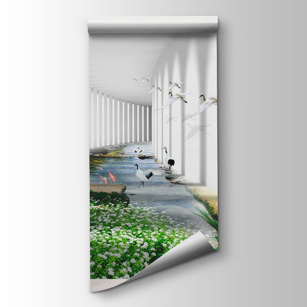 Flower garden, white columns — product view