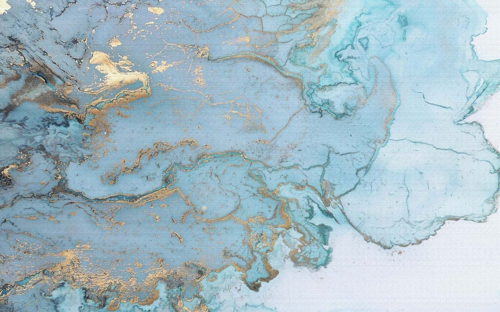 Blue with gold veins — full design