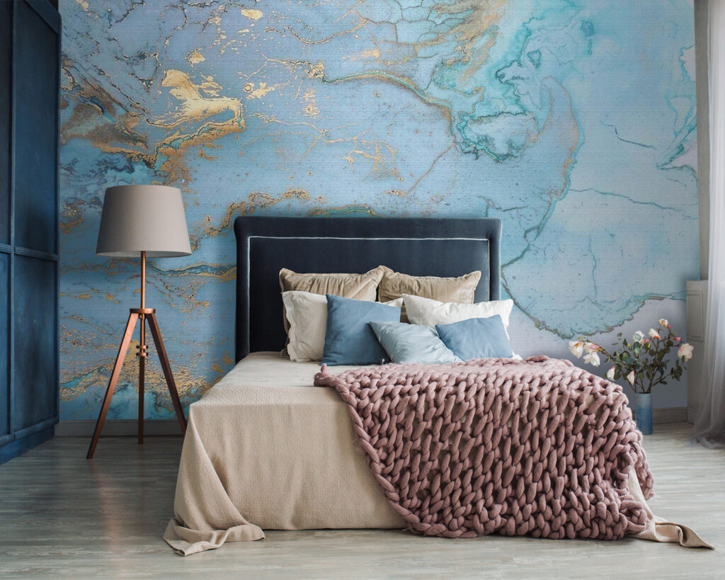 Blue with gold veins — interior 1