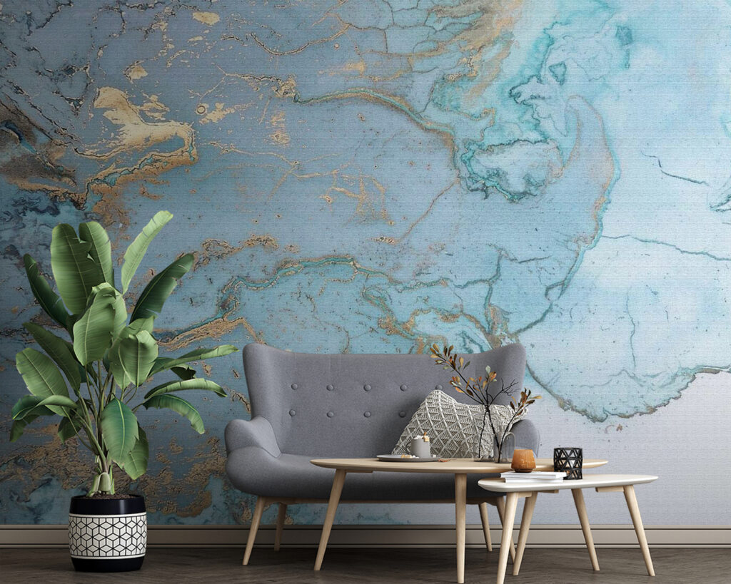Blue with gold veins — interior 2