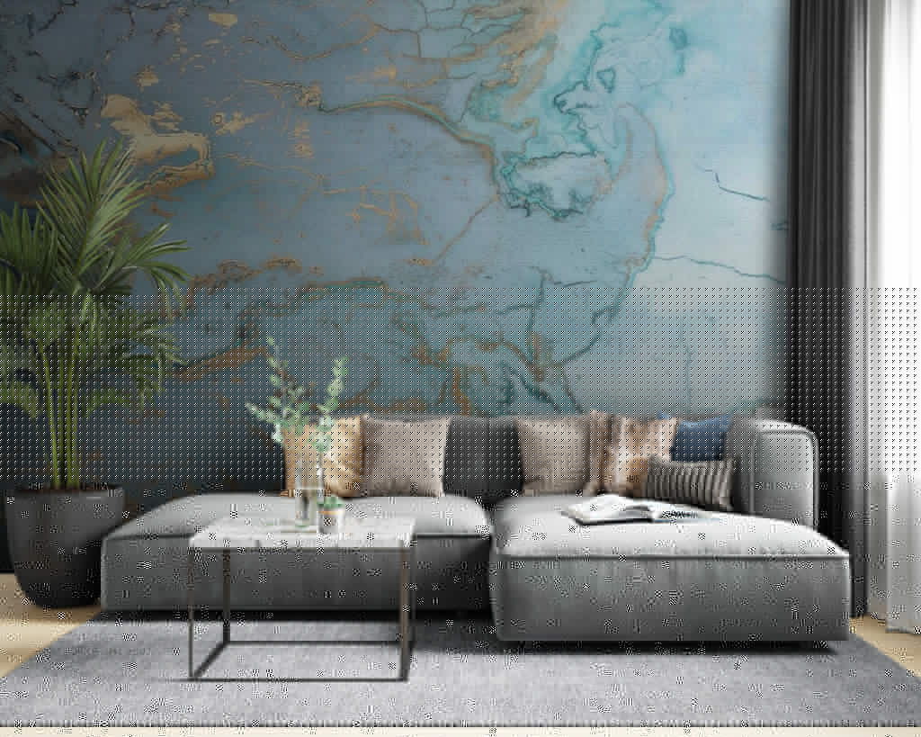 Blue with gold veins — interior 4