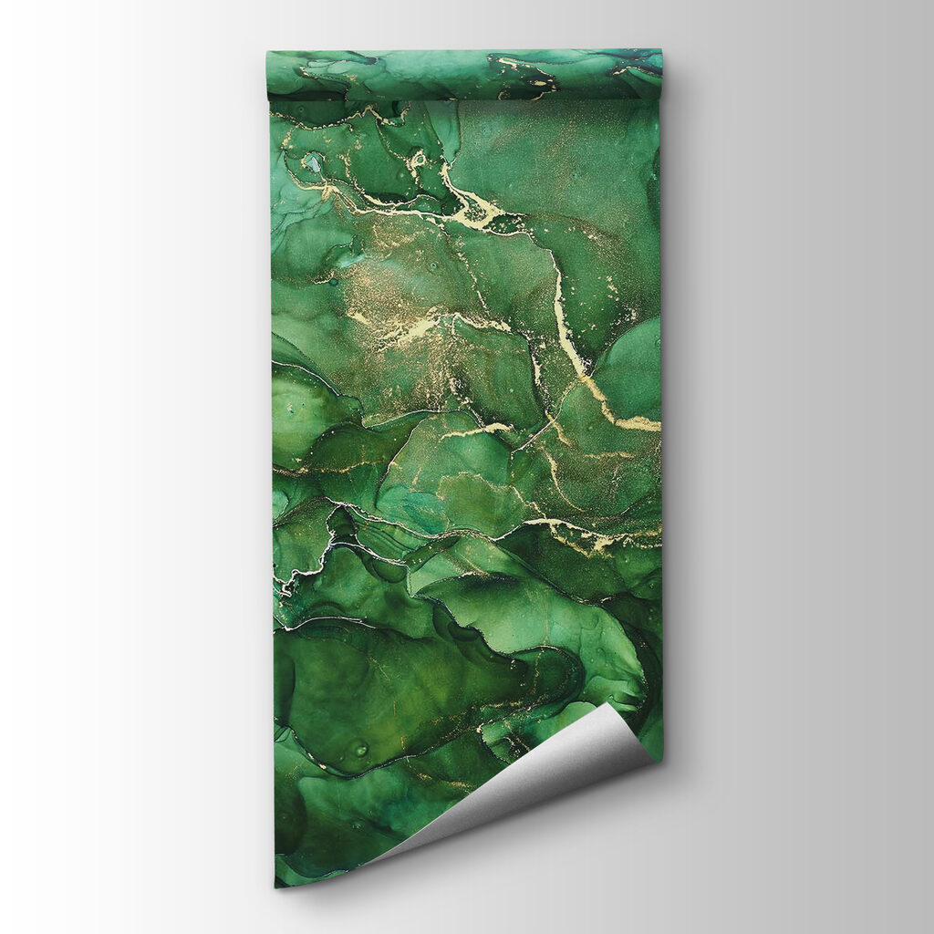 Green clouds, gold lines — product view