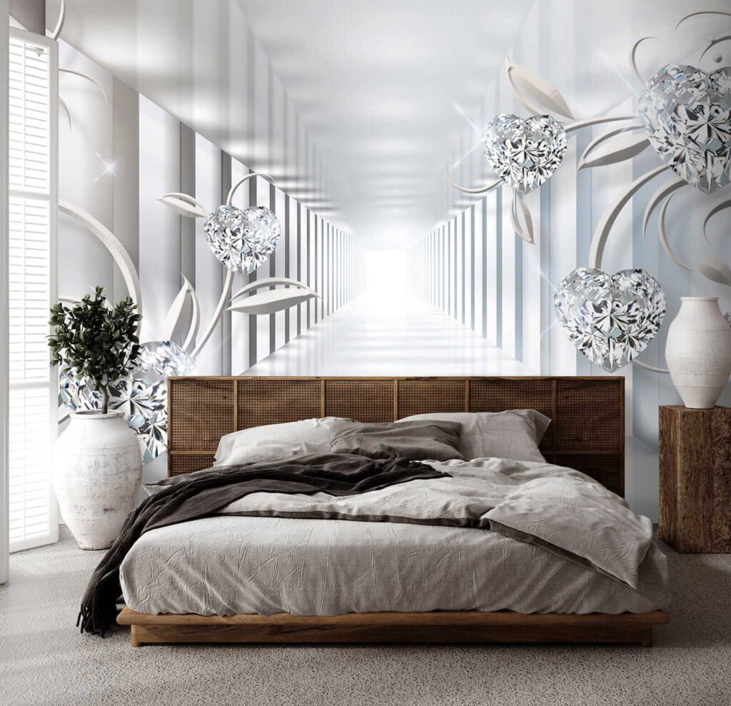 Sparkling hearts in corridor — interior 1