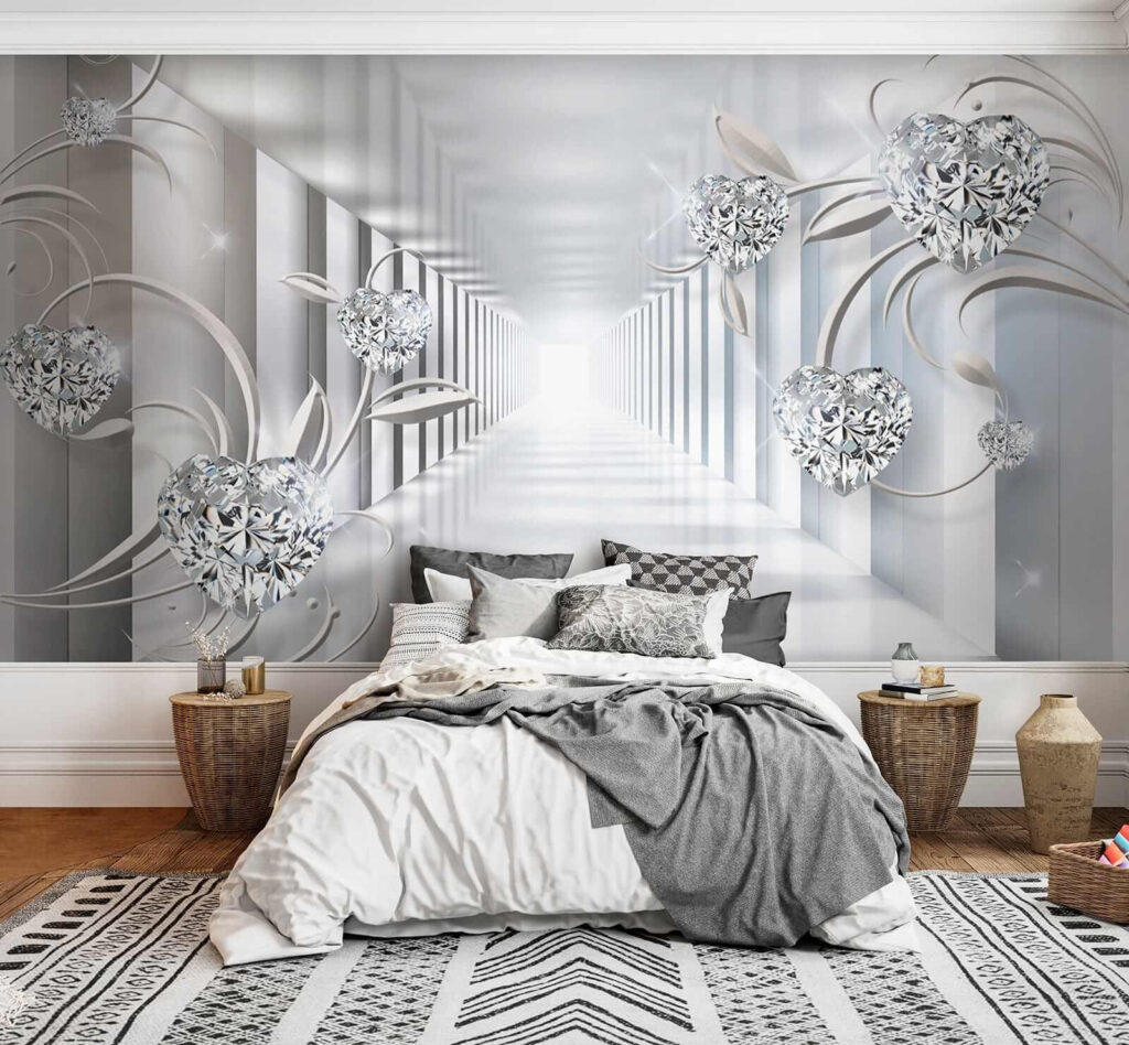 Sparkling hearts in corridor — interior 4