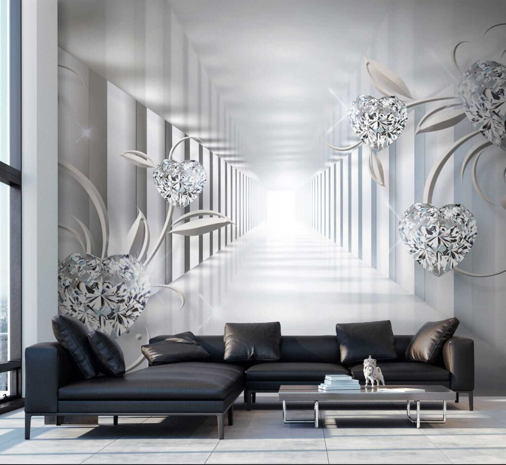 Sparkling hearts in corridor — interior 8