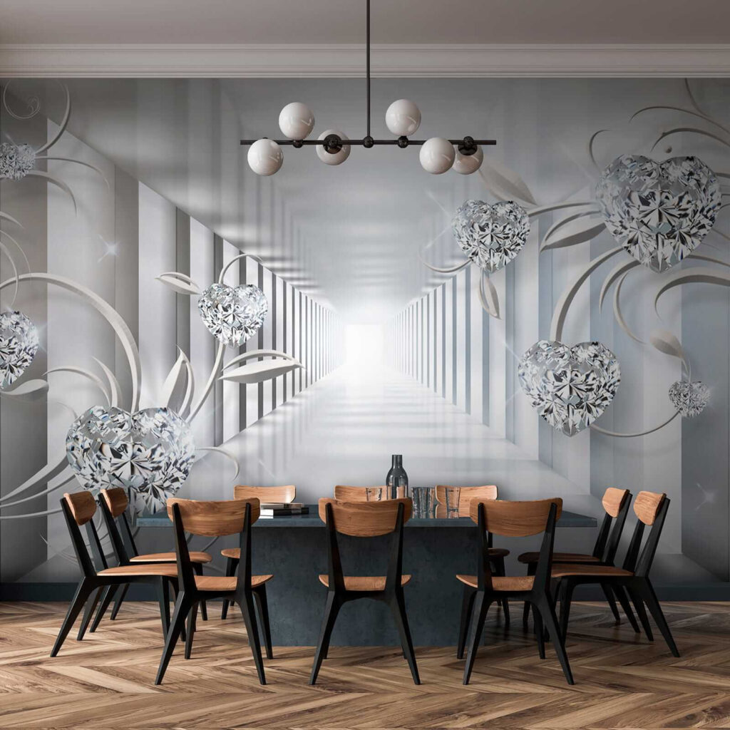 Sparkling hearts in corridor — interior 10