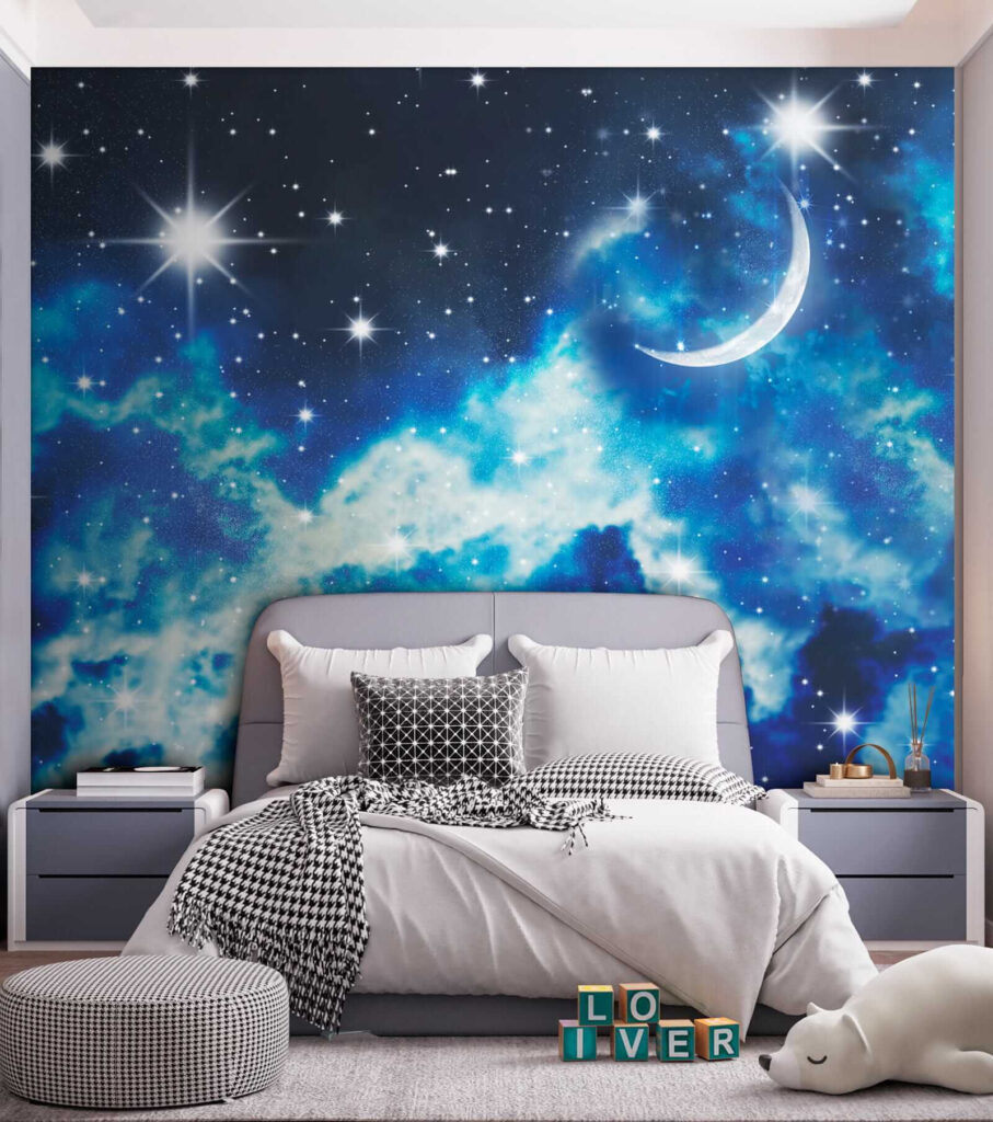 Crescent moon, starry clouds — interior 3