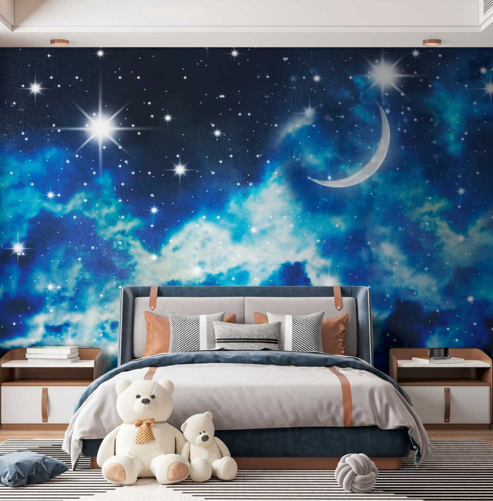 Crescent moon, starry clouds — interior 7