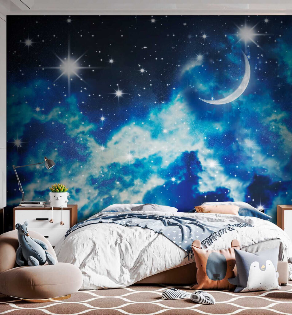 Crescent moon, starry clouds — interior 8