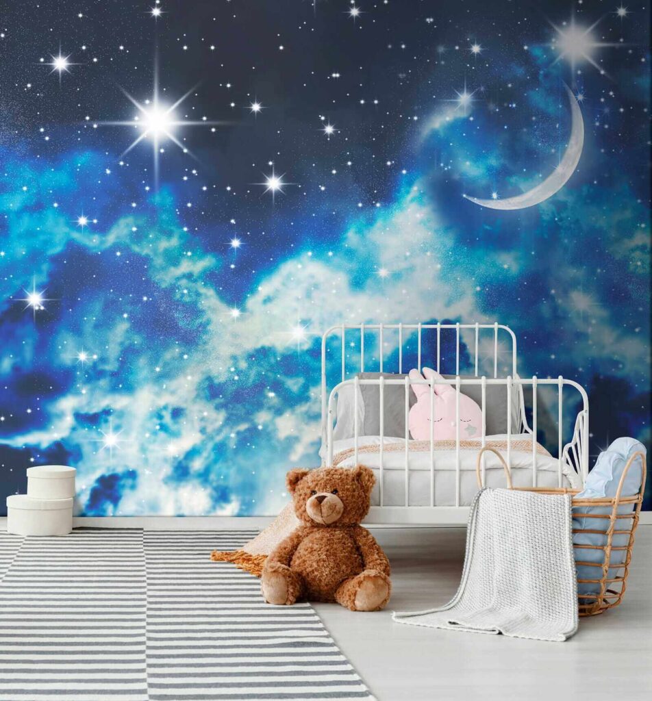 Crescent moon, starry clouds — interior 9