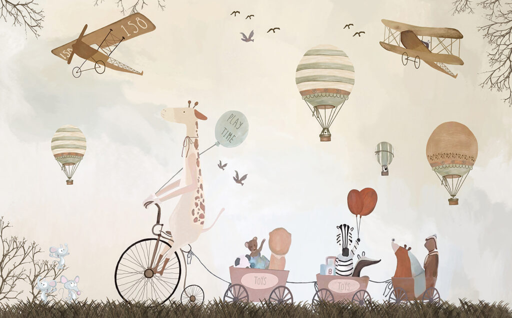 Sky adventure with animals — full design