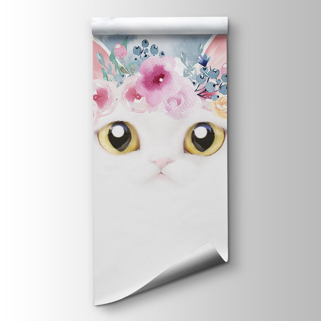 White cat above clouds — product view