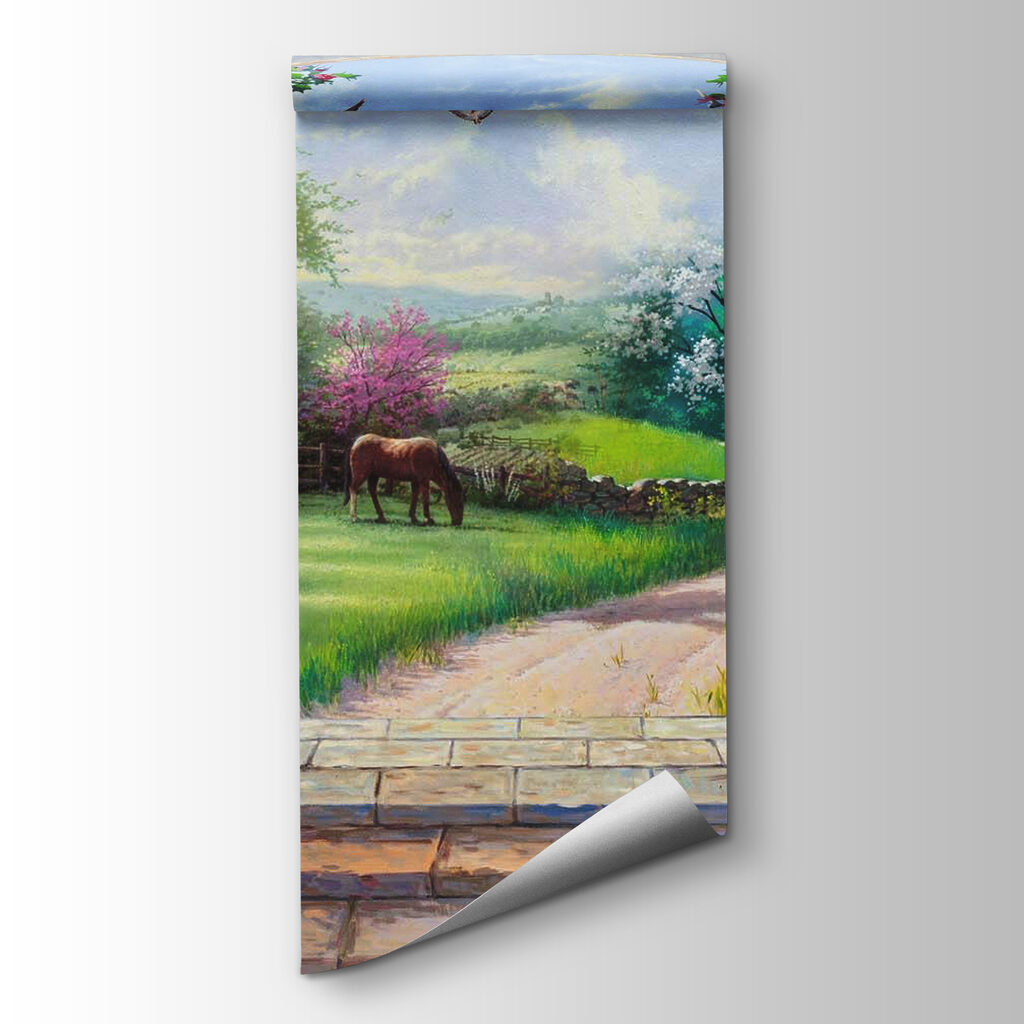 Flower terrace, grazing horses — product view