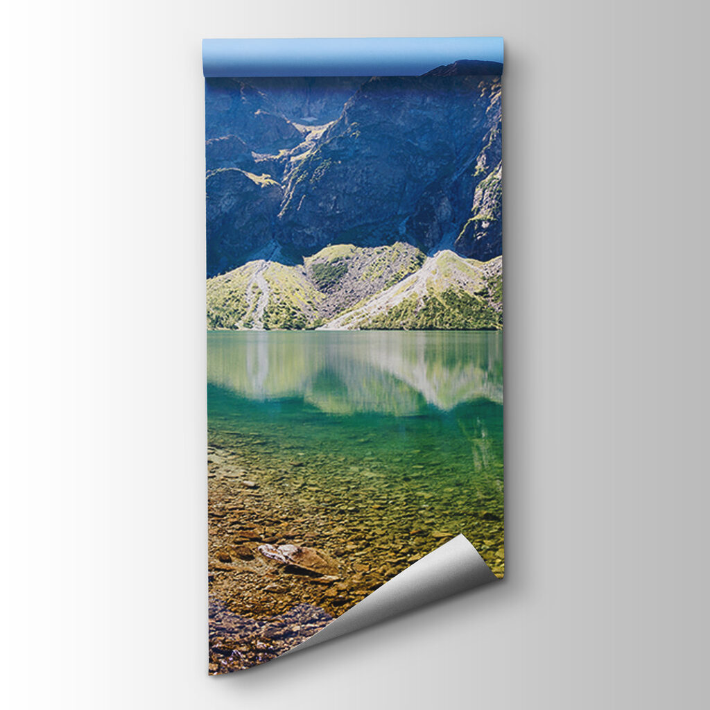Mountain lake between cliffs — product view