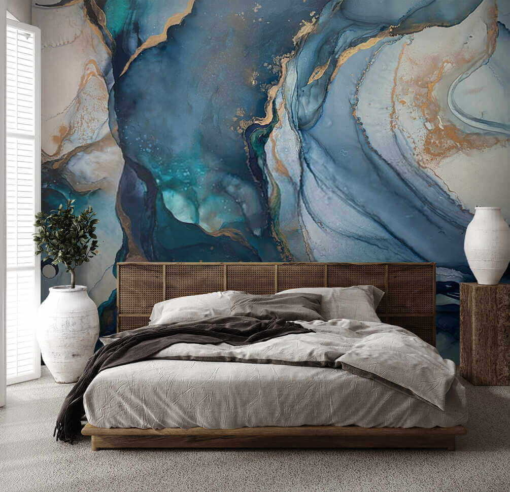 Blue streams, gold edges — interior 1