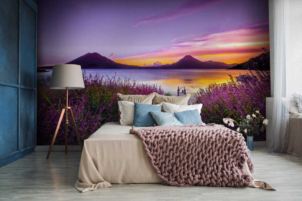 Lavender path, evening lake — interior 2