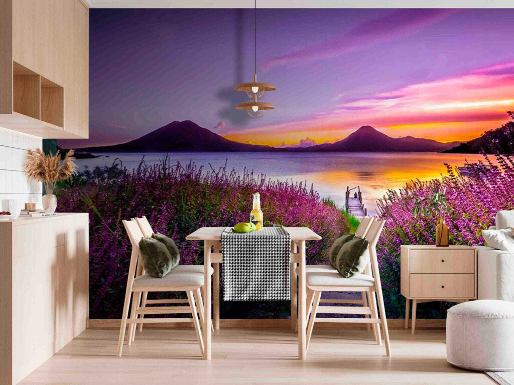 Lavender path, evening lake — interior 3