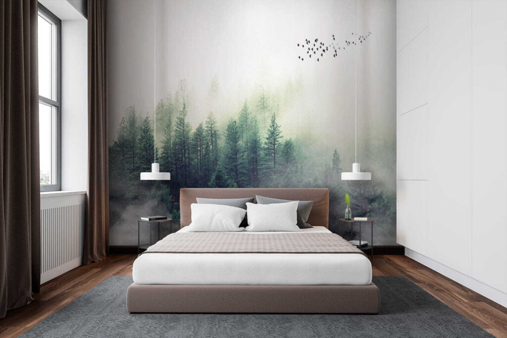 Small pines in mist — interior 2