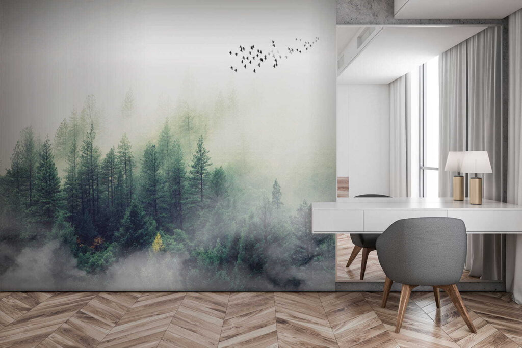Small pines in mist — interior 6