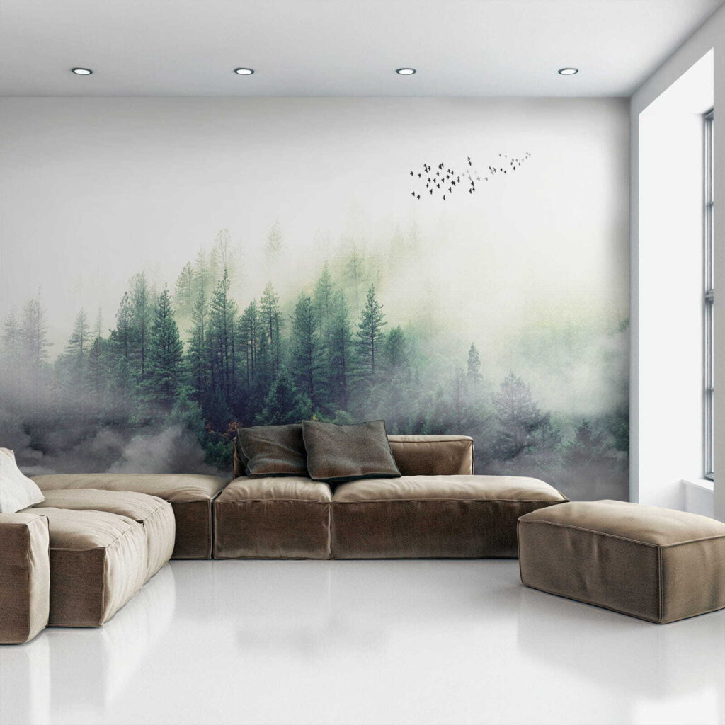 Small pines in mist — interior 8