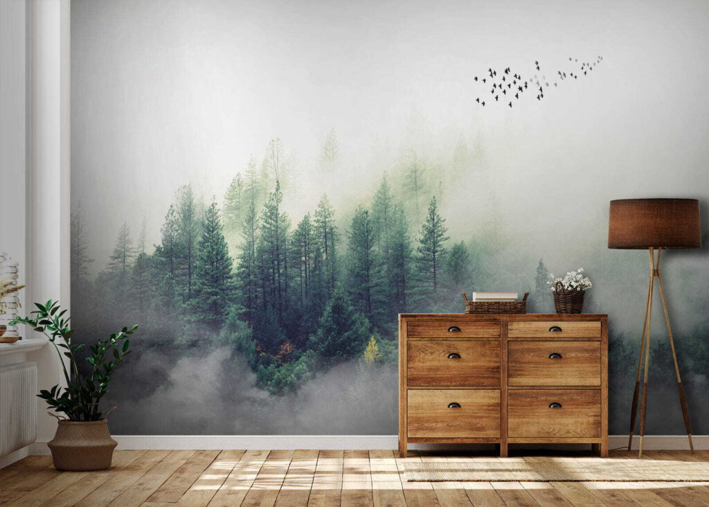 Small pines in mist — interior 9