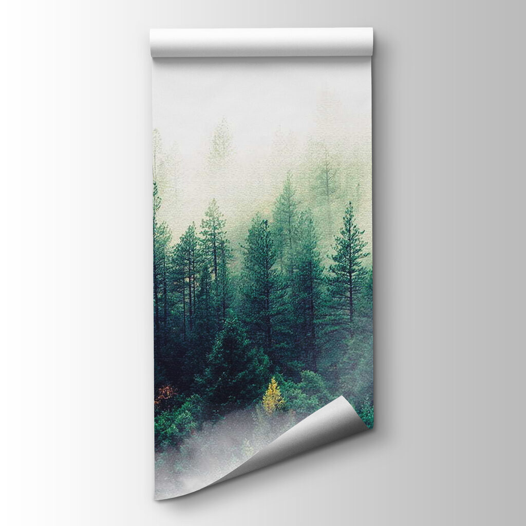 Small pines in mist — product view